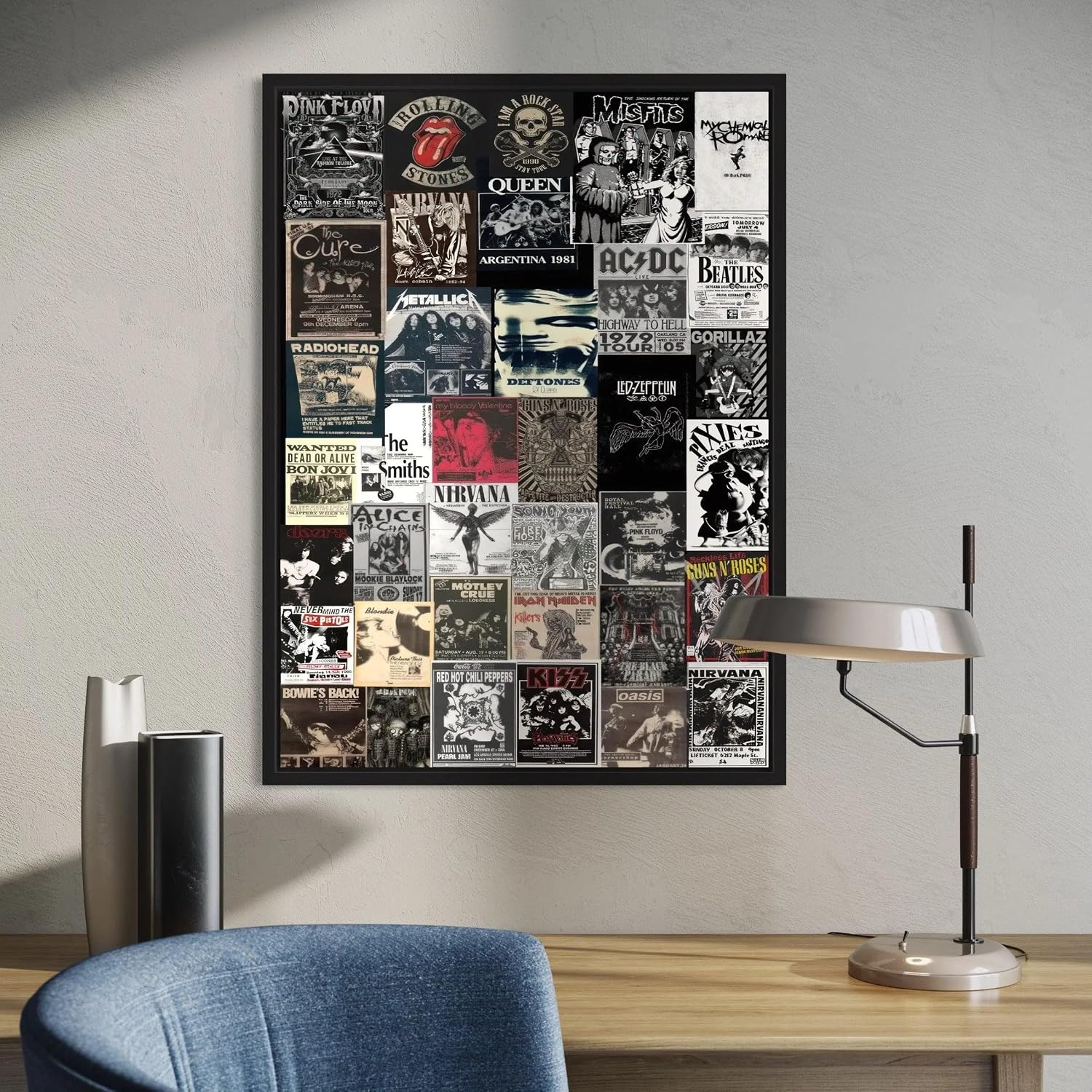 Canvastoria Classic Rock 'n' Roll Legends Wall Art Collage – Vintage Music Icons Canvas Poster Print | Retro Rock Band Decor