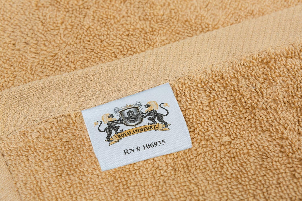 Royal Comfort World Famous 100% Bath Towel Size 24x48 at 10.5 LBS pe dz Weight ! Pack of 12 Towels. DO not Settle for Less! Towels for Pool, Gym, Spa,and Dorm. (Tan, 12)