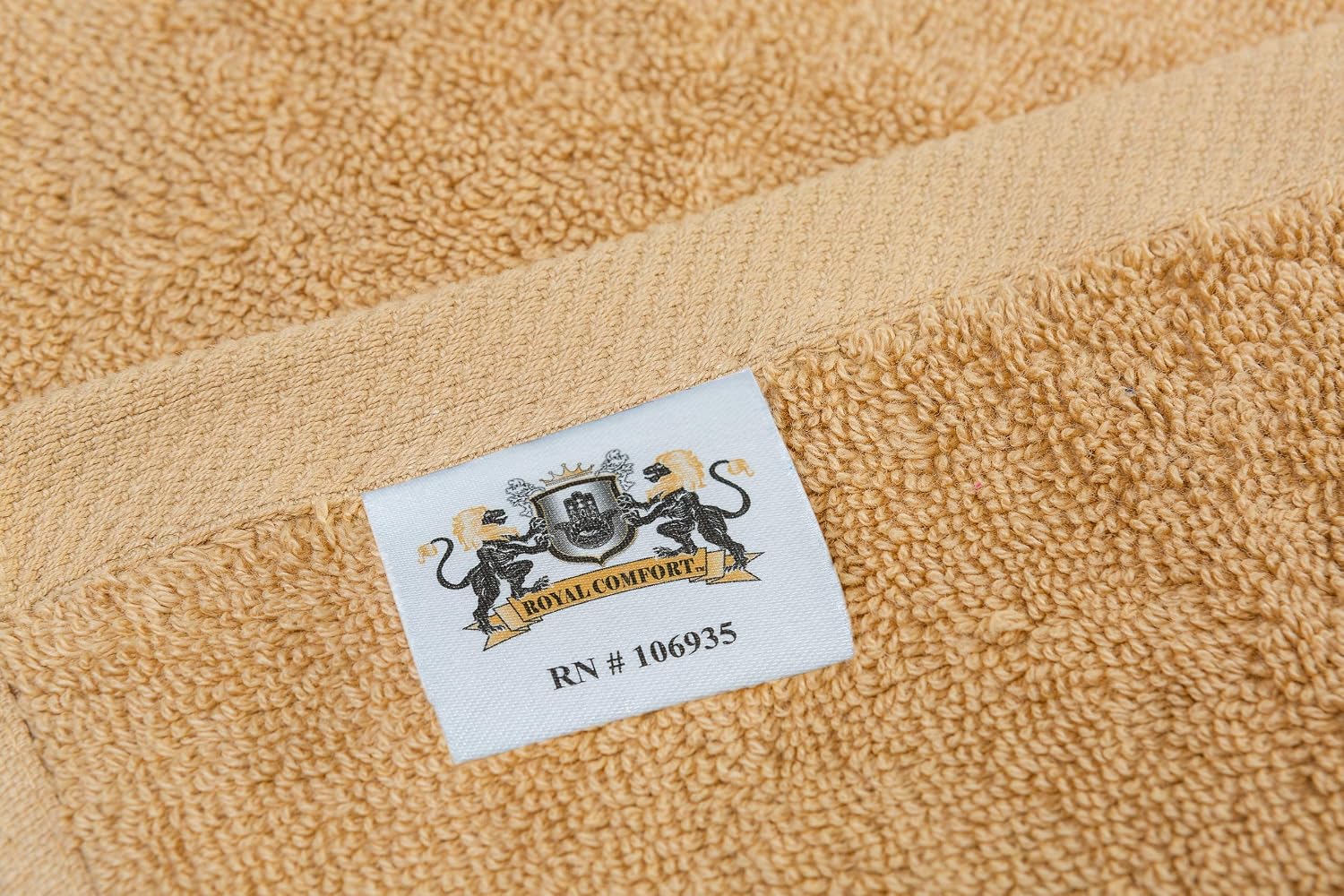 Royal Comfort World Famous 100% Bath Towel Size 24x48 at 10.5 LBS pe dz Weight ! Pack of 12 Towels. DO not Settle for Less! Towels for Pool, Gym, Spa,and Dorm. (Tan, 12)