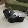 50' Coffee Table Modern Irregular Center Table Fiberglass Sturdy Table for Living Room, No Need Assembly Black