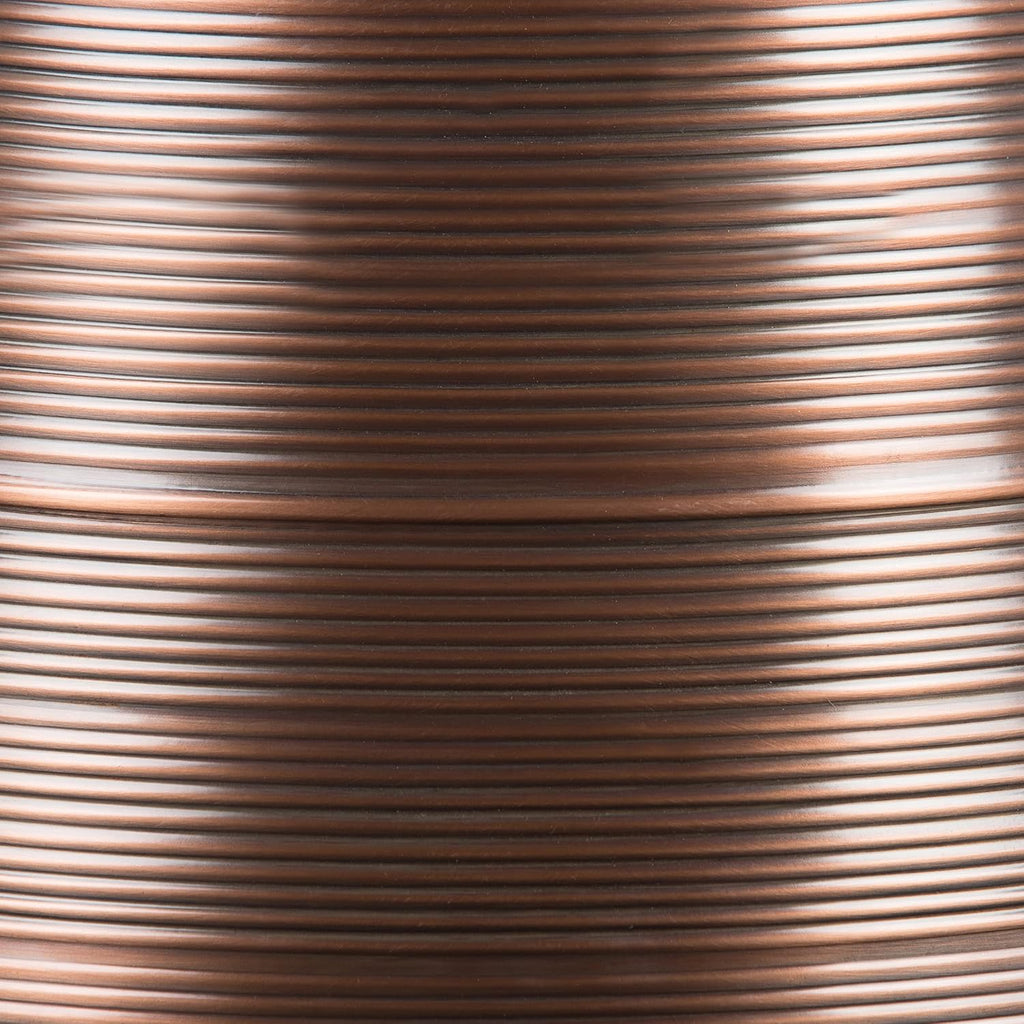 SIMPLIHOME Sheridan Metal Table - 18' Wide x 20' High Solid Metal Round Side Table in Aged Copper, Industrial Accent Table for Living Room, Bedroom, or Office with Sculptural Design, Assembled