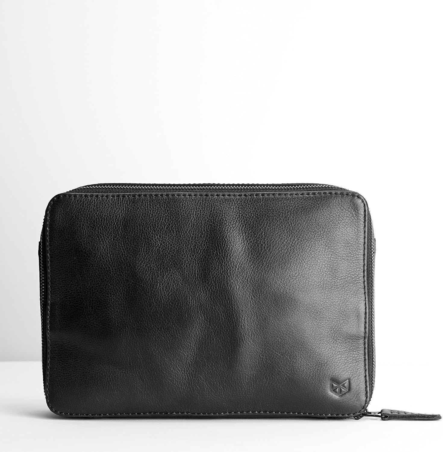 Capra Leather Travel Tech Organizer for Men, Black iPad Case, Electronics Cables Accessory Storage, Gadget Bag, Pouch Dopp Kit. Mens Gifts