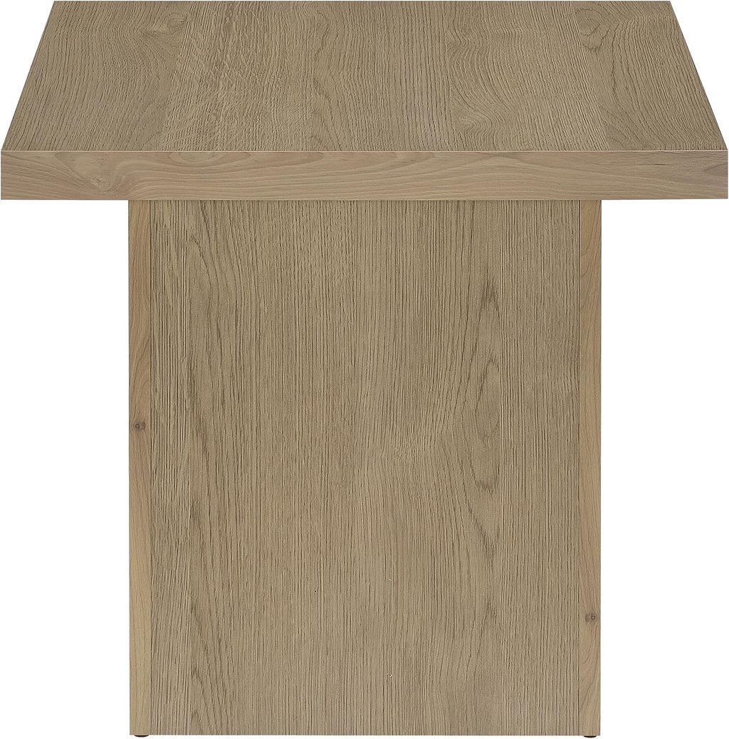 Coaster Home Furnishings - Devar - Wood - Square End Table with Thick Top, Plinth Base, Scratch Resistance and Blocky Frame - Living Room - 23.5-Inch - Latte - 710917