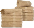 Royal Comfort World Famous 100% Bath Towel Size 24x48 at 10.5 LBS pe dz Weight ! Pack of 12 Towels. DO not Settle for Less! Towels for Pool, Gym, Spa,and Dorm. (Tan, 12)
