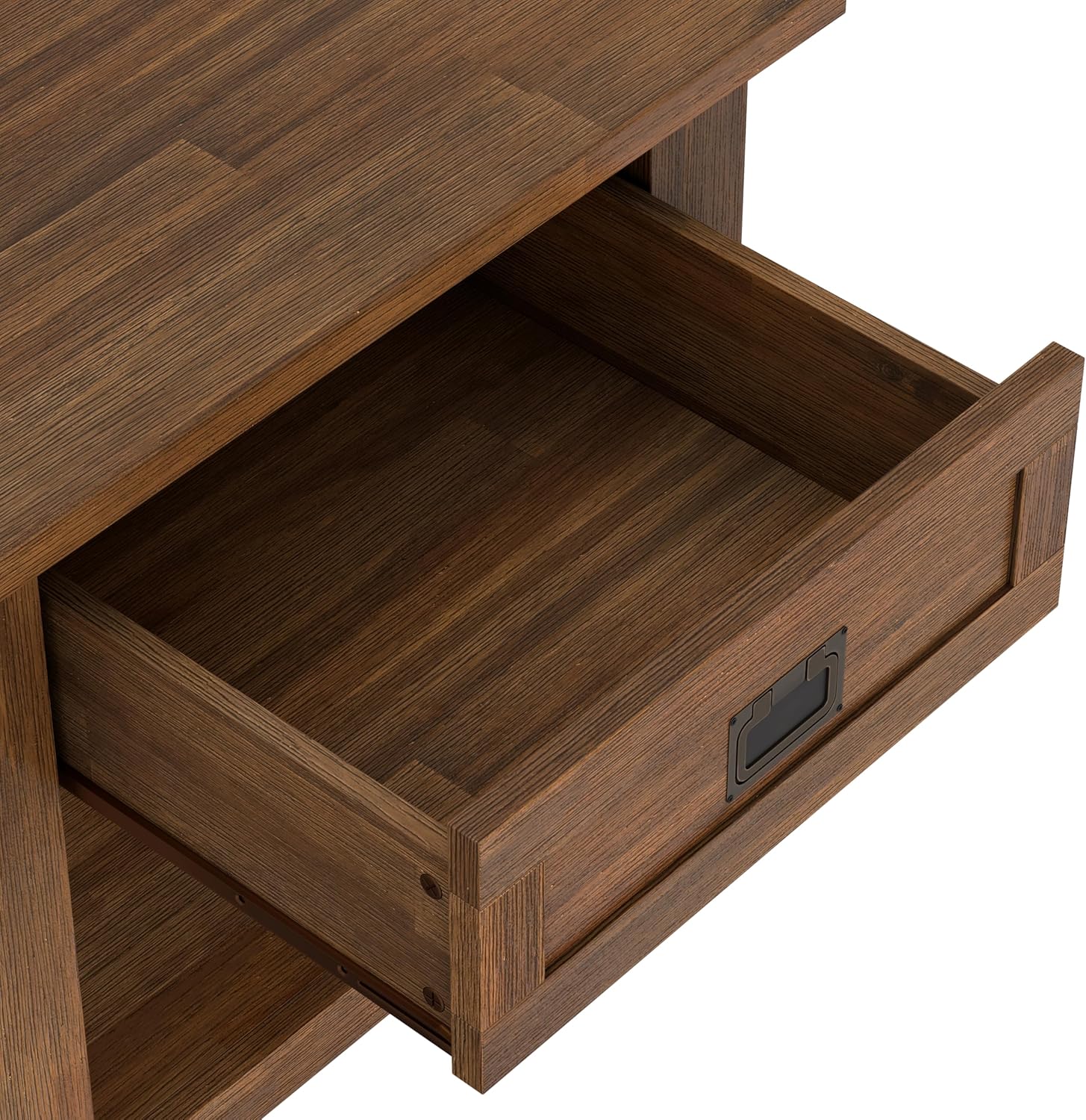 SIMPLIHOME Monroe End Table - 22 inch Wide Solid Acacia Wood Side Table in Rustic Natural Aged Brown, Farmhouse Accent Table for Living Room or Bedroom with Drawer and Shelf