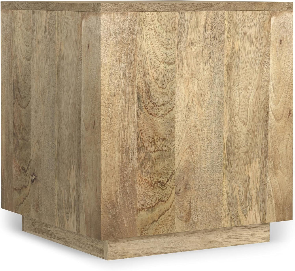 SIMPLIHOME Lockhart End Table - 20 inch Wide Solid Mango Wood Square Accent Table with Streamlined Silhouette in Natural, Contemporary Nightstand or Lamp Stand for Living Room or Bedroom, Assembled