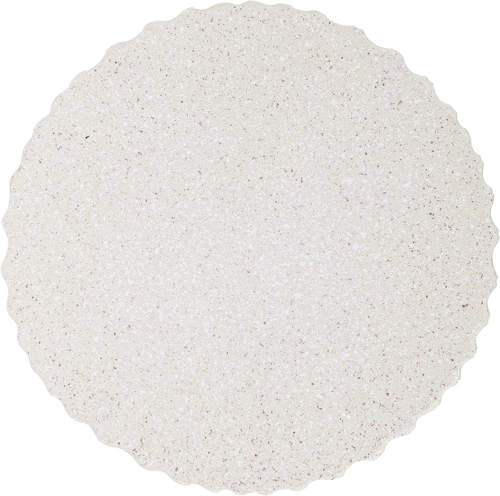 JONATHAN Y TBL1102B Louisa 19' Modern Art Deco Tambour Indoor/Outdoor Accent Table Art Deco, Minimalist, Contemporary, Bohemian, Mid-Century, Patio, Garden, Bathroom,Living Room, Cream Terrazzo Finish