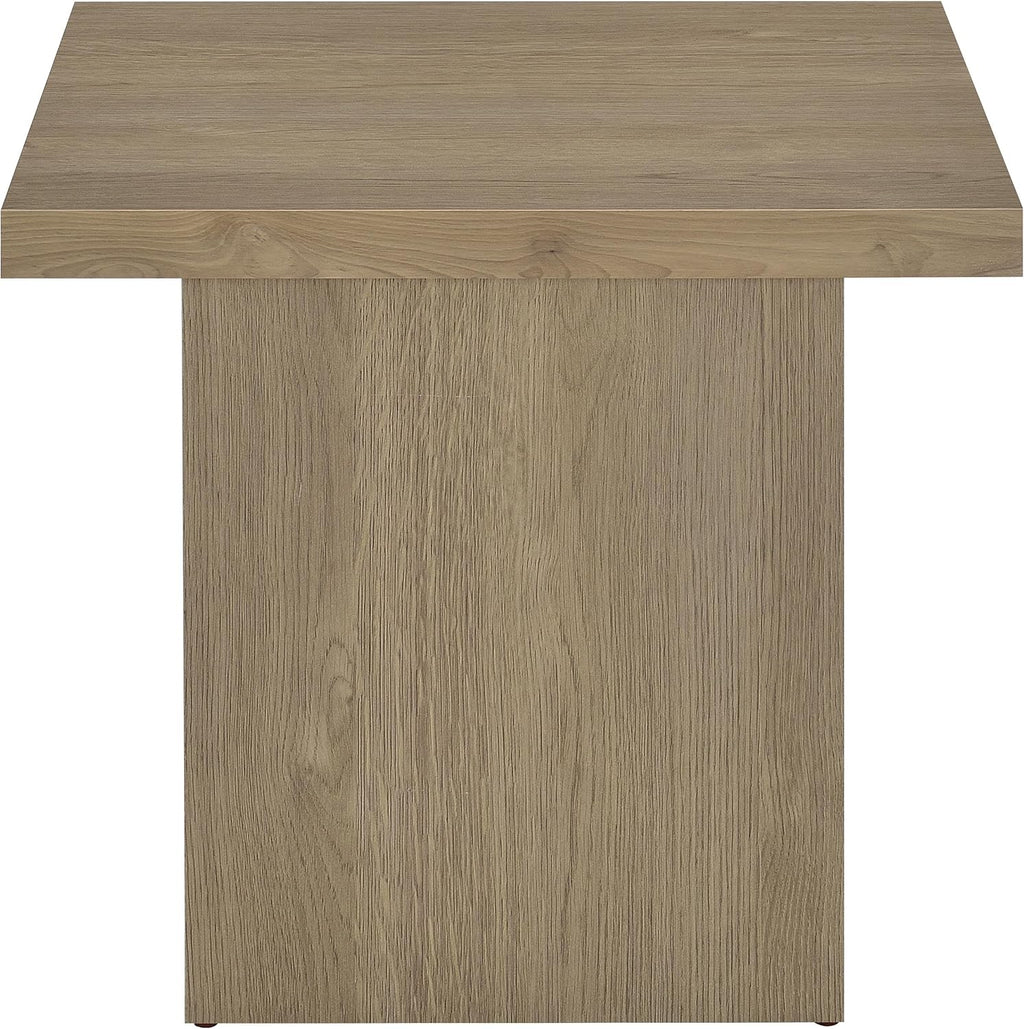 Coaster Home Furnishings - Devar - Wood - Square End Table with Thick Top, Plinth Base, Scratch Resistance and Blocky Frame - Living Room - 23.5-Inch - Latte - 710917