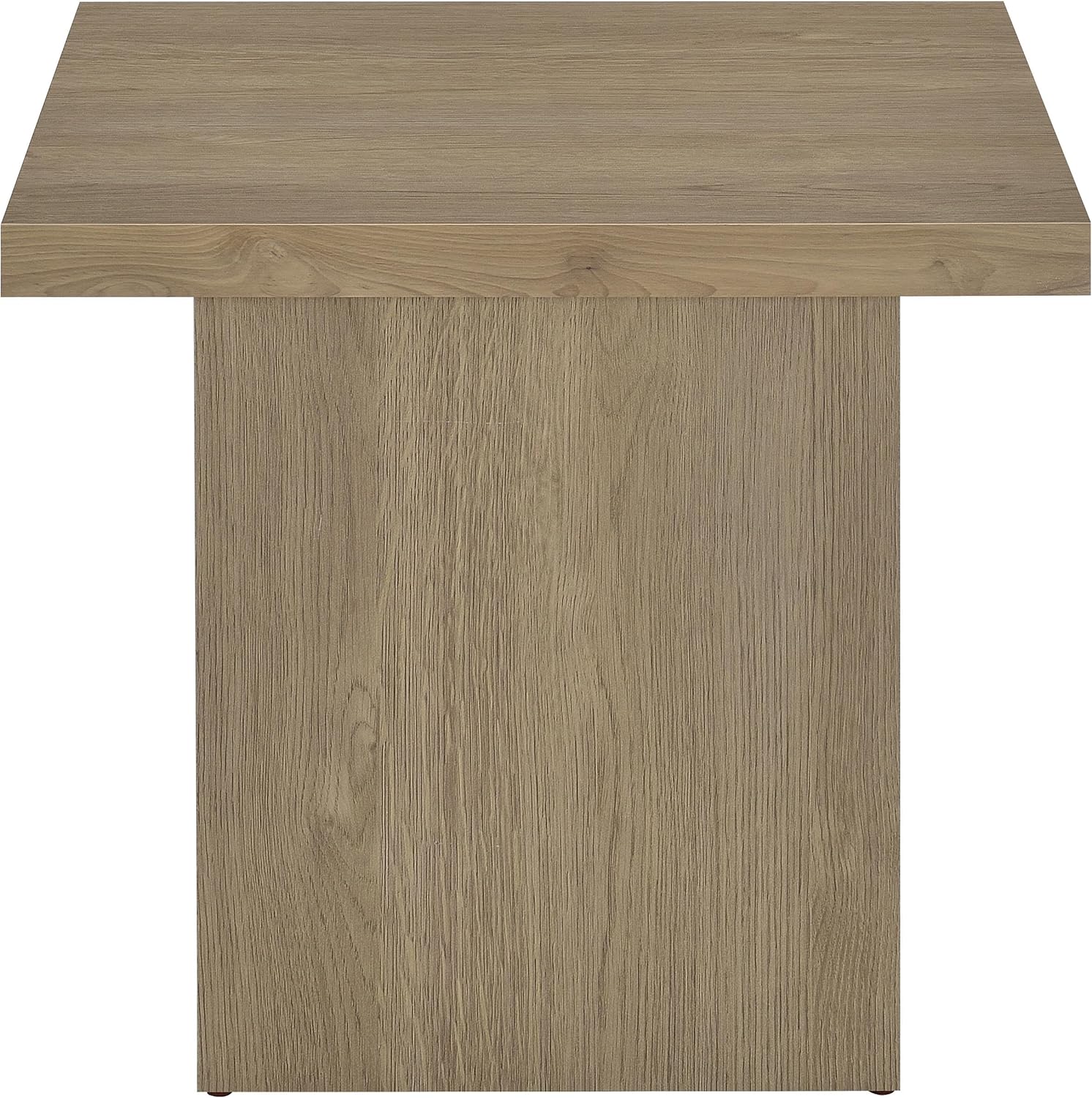 Coaster Home Furnishings - Devar - Wood - Square End Table with Thick Top, Plinth Base, Scratch Resistance and Blocky Frame - Living Room - 23.5-Inch - Latte - 710917