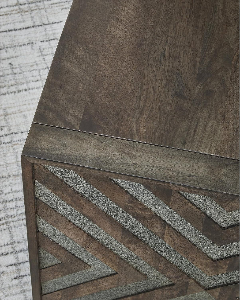 Signature Design by Ashley Dreggan Casual End Table with Diamond Pattern, Dark Brown