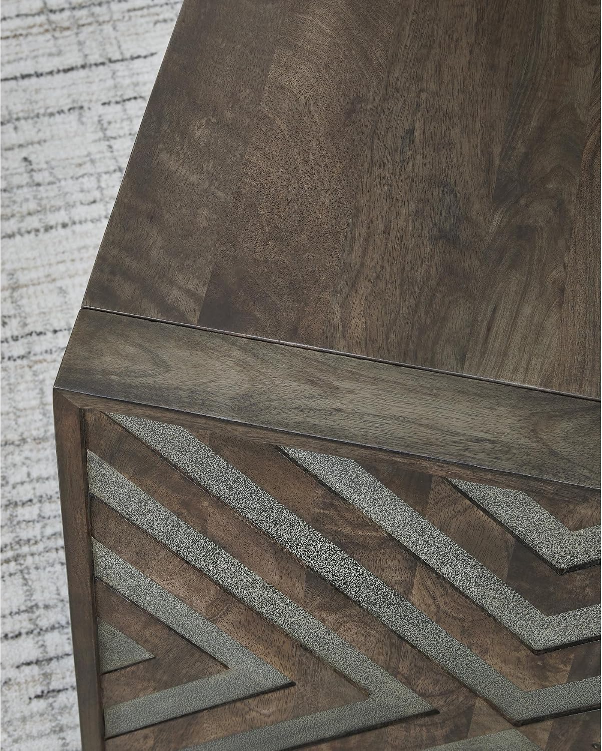 Signature Design by Ashley Dreggan Casual End Table with Diamond Pattern, Dark Brown