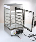 5-Tier Electric Bun Steamer, Commercial Stainless Steel Food Warmer Display with Automatic Temperature Control, for Buns, Baozi, Siomai, Corn, Buffet, Kiosk, Restaurant