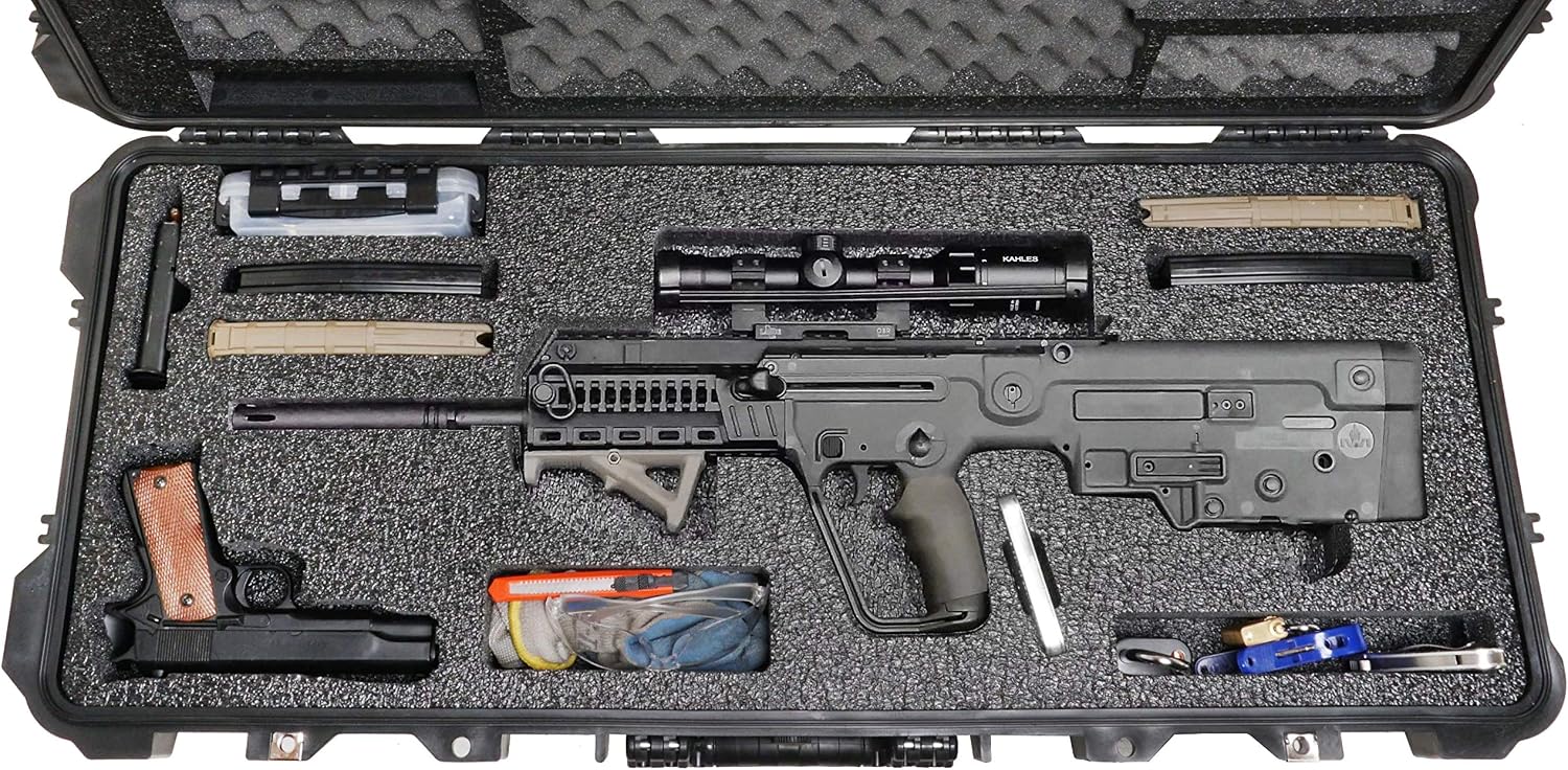 Case Club Case fits IWI Tavor in Pre-Cut Waterproof Rifle Case with Accessory Box & Silica Gel to Help Prevent Gun Rust (Gen 2)