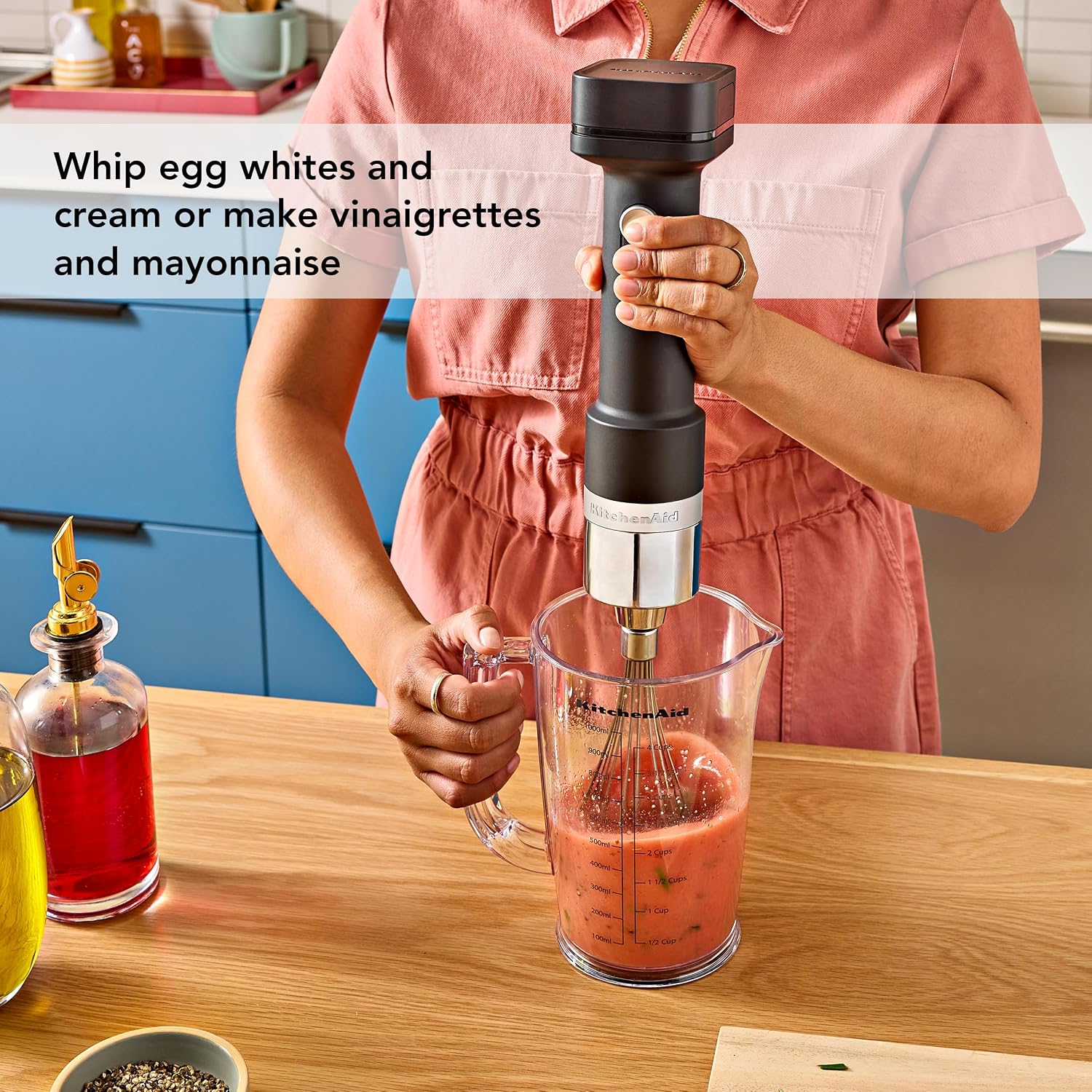 KitchenAid Go Cordless Hand Blender with Accessories - battery sold separately, KHBRV05, Black Matte