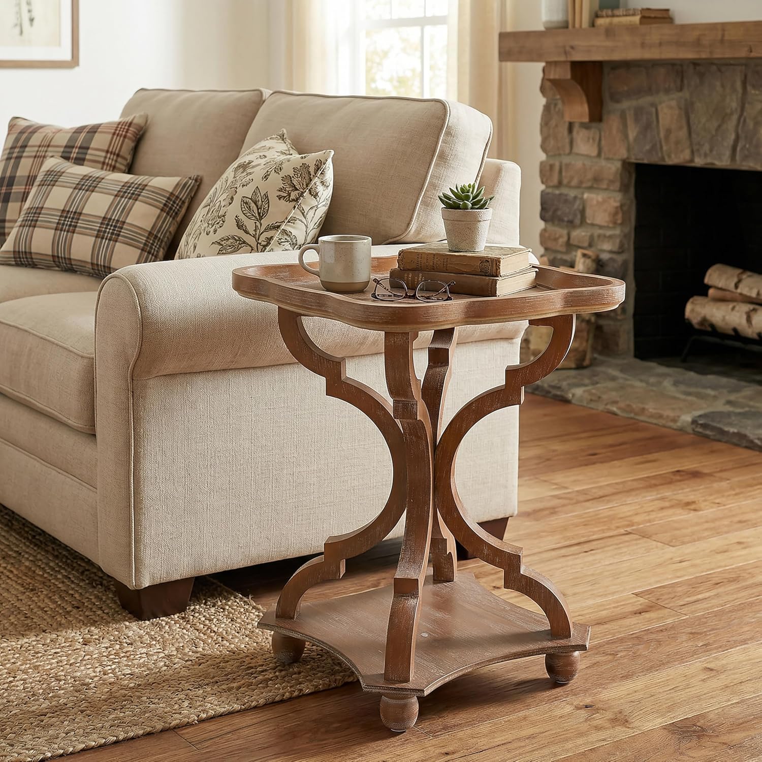 Christopher Knight Home Emerald French Country Accent Table with Square Top, Natural