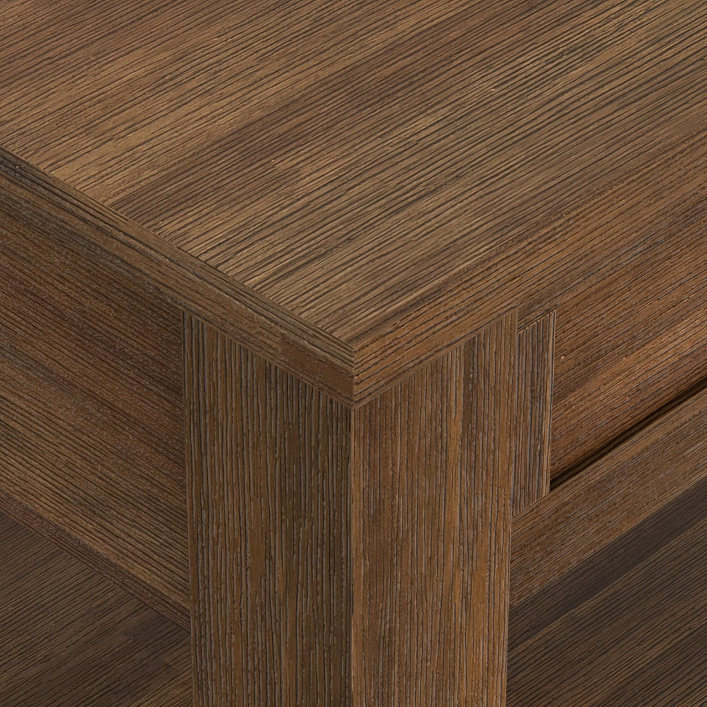 SIMPLIHOME Monroe End Table - 22 inch Wide Solid Acacia Wood Side Table in Rustic Natural Aged Brown, Farmhouse Accent Table for Living Room or Bedroom with Drawer and Shelf