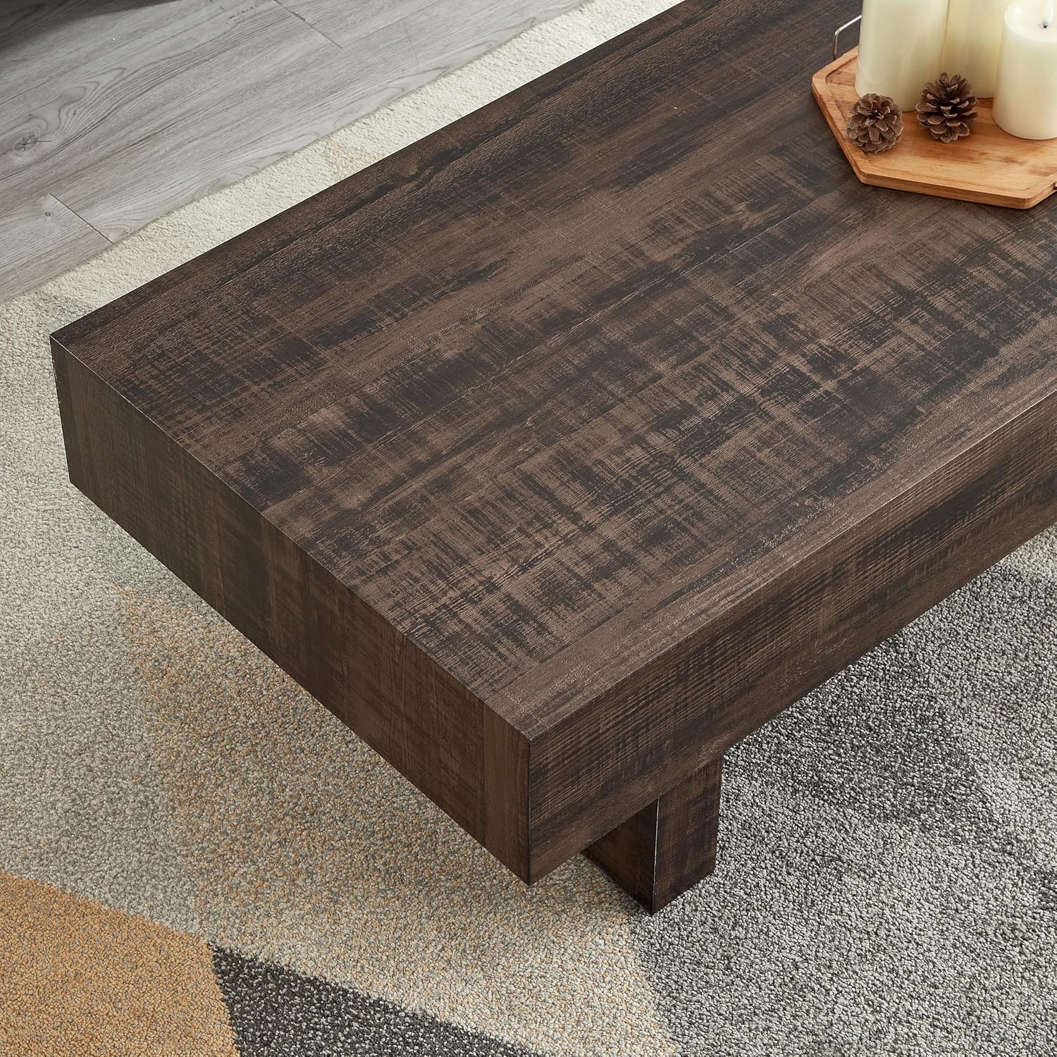 Roundhill Furniture Athens Modern Accent Coffee Table, Walnut