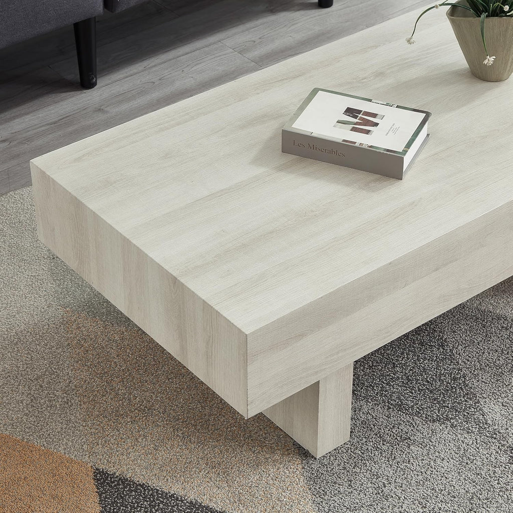 Roundhill Furniture Athens Modern Accent Coffee Table, Off-White