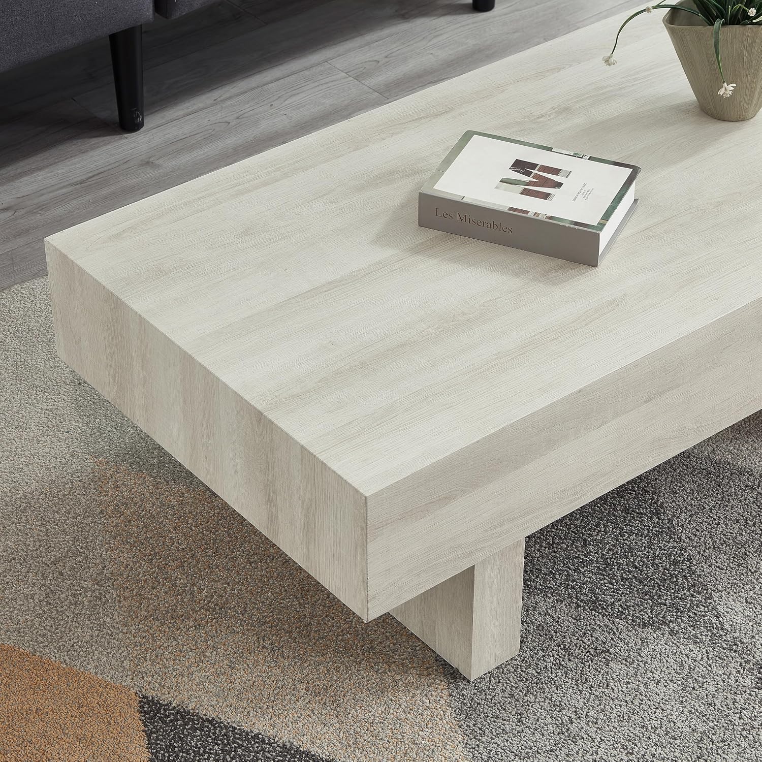 Roundhill Furniture Athens Modern Accent Coffee Table, Off-White