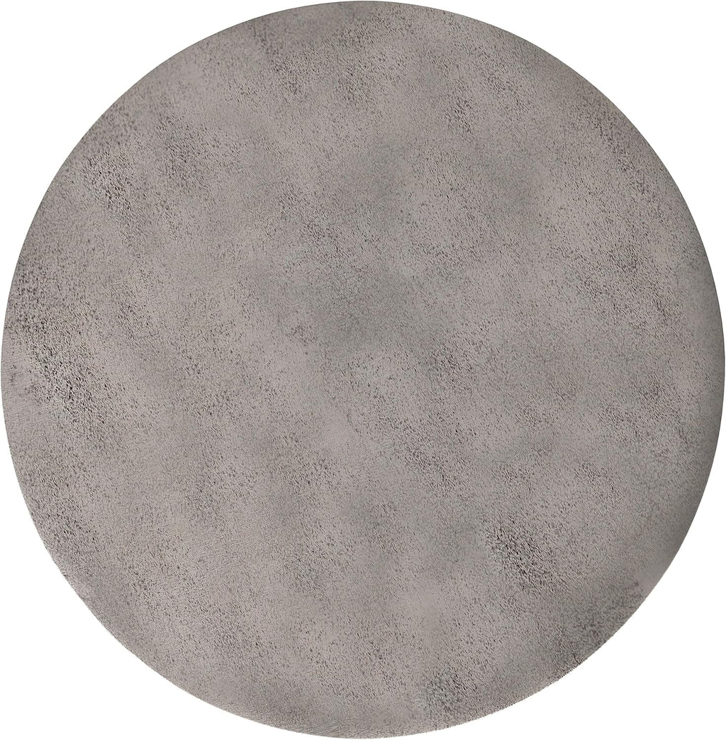 SIMPLIHOME Morris Metal Table - 17 inch Wide Cast Aluminum Round Drum Accent Table in Antique Silver, Contemporary End Table for Living Room, Bedroom, or Office with Handcrafted Design, Assembled